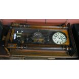 A Victorian Vienna style eight day twin weight driven wall clock,