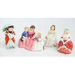 Four Royal Doulton figures; 'Miss Muffet' (af), HN2038 'Peggy',