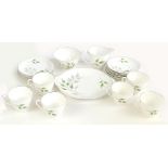 SHELLEY; an 'Evergreen' 13892 tea set comprising bread and butter plate, jug, bowl, six cups,