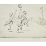 EILEEN ALICE SOPER (1905-1990); black and white etching, 'Netball',