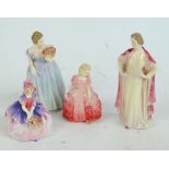 Three Royal Doulton figures; HN1598 'Clotilde', HN1365 'Rose',