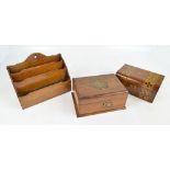 A late Victorian inlaid walnut sewing box, 16 x 25 x 11cm,