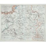 SAXTON & KIP; an early 17th century hand coloured map 'Mongomerie' [sic], 27 x 33cm,