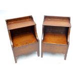 ANDREW KIDD; a pair of reproduction oak bedside cabinets based on Lancashire night cupboards,