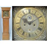 WILLIAM JACKSON OF LUTTERWORTH; an eight day longcase clock, the pediment of later pine case,