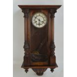 An early 20th century spring driven Vienna wall clock,