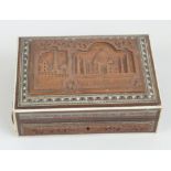 An Anglo-Indian Vizagapatam jewellery box, set with sandalwood panel to the top,