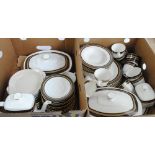 Royal Doulton 'Cadenza' pattern dinner ware including two tureens, shallow soup bowls,