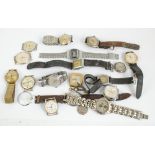 A group of vintage gentleman's wristwatches including Ingersoll, Poljot, Carbel, etc,