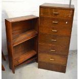 A small oak bureau, fall-front opening to fitted interior over two long drawers,