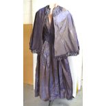 A c1850 Victorian lavender shot silk dress, possibly late mourning period,