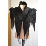 Two Victorian evening capes; a shoulder cape with swansdown decoration to the collar,