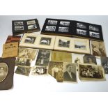 Three albums of Edwardian photographs of school events and holidays and a small quantity of loose