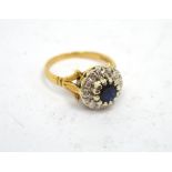 A 9ct yellow gold cluster ring,