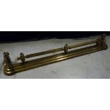 A large Victorian brass fire fender, length approx 135cm.