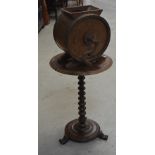 A 19th century circular occasional table on bobbin-turned column, diameter 48cm (af),