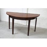 A 19th century mahogany demi-lune hall table of large proportions, width approx 129cm,