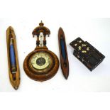 An early 20th century wall-hanging barometer, length 42cm,