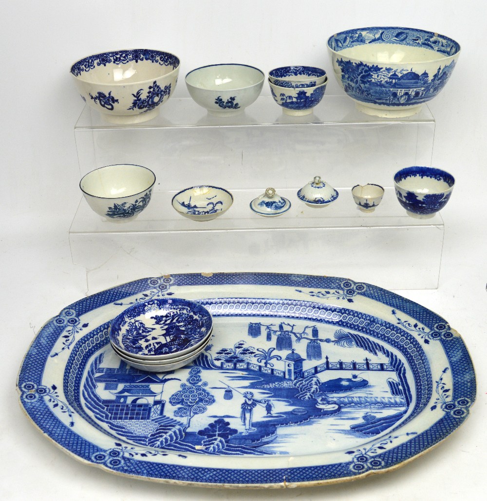 Herculaneum (1796-1840); two blue and white transfer bowls, one with Indian scene decoration,