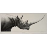 Gary Hodges (b 1954); a signed limited edition print 'Black Rhinoceros',