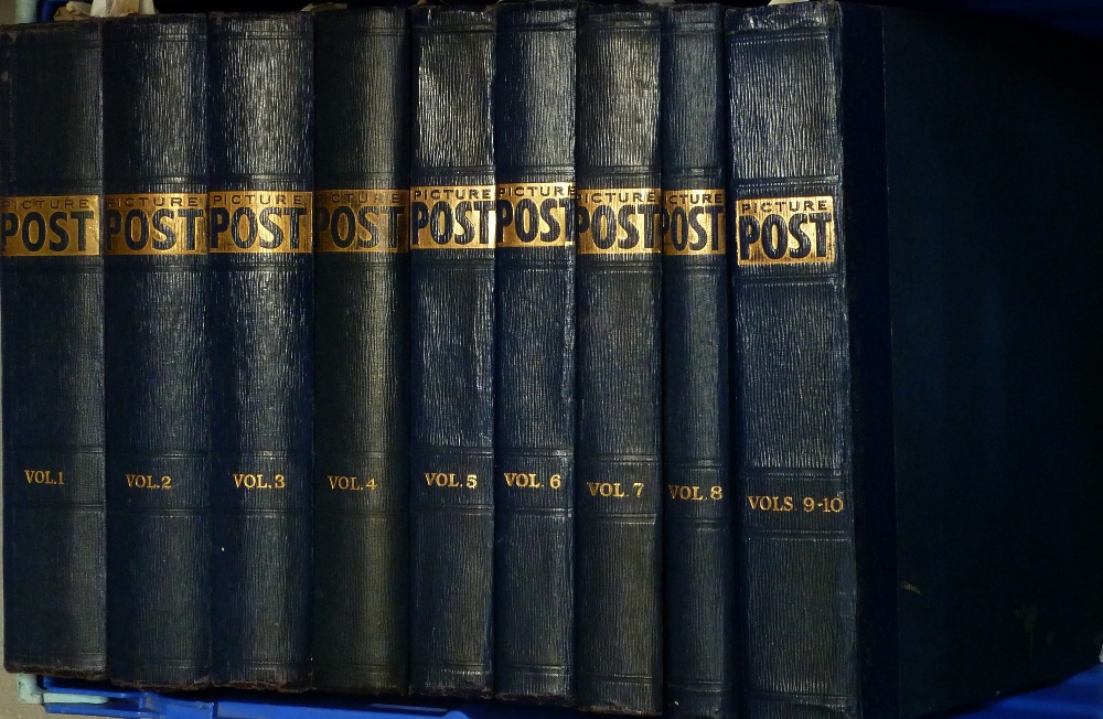 Ten volumes of issues of 'Picture Post' 1939-1941, cloth over card cover and gilt to spine,