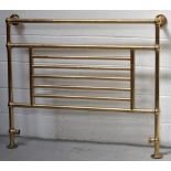 An Edwardian-style brass towel rack/radiator by Myson, length 110cm.