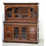 An Edwardian rosewood Howard & Sons credenza, back with three alcove sections,