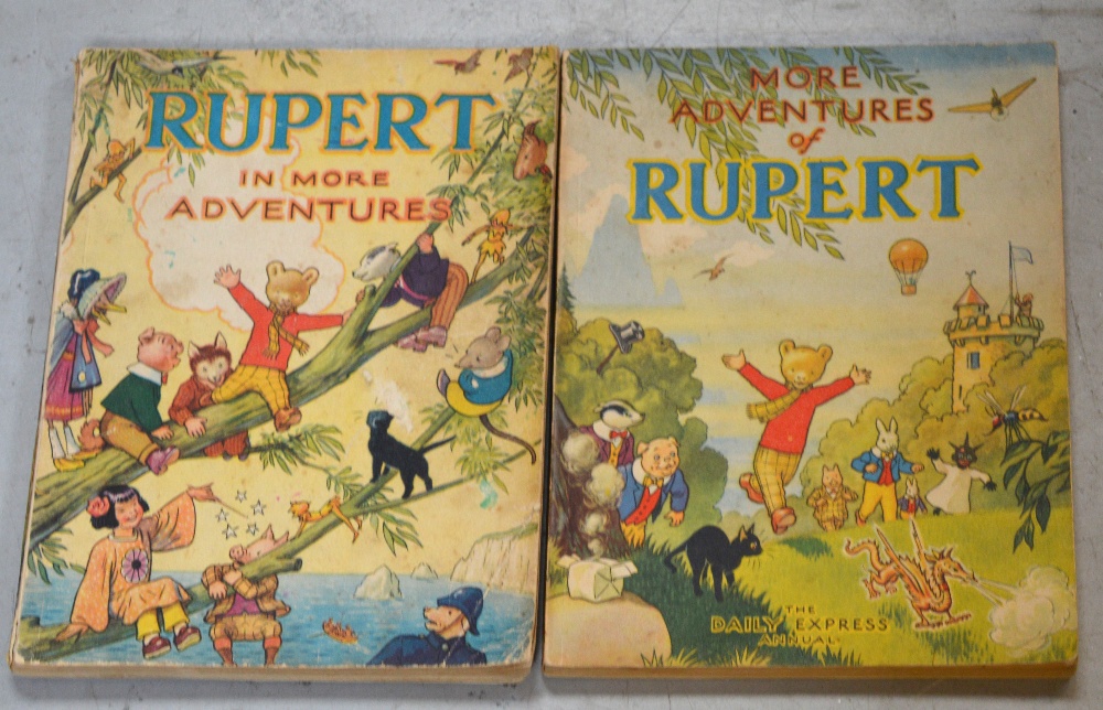 Two original 1940s Rupert books; 'Rupert in More Adventures',