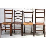 Four Edwardian bedroom chairs with bergère seats (one af) (4).