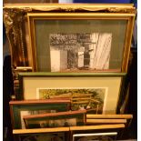 A quantity of prints to include Steven Pemberton; a coloured print 'Lord Street, Liverpool c.