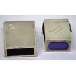 Two hallmarked silver match cases, one George V, Birmingham 1928, the other Chester,