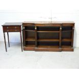 A reproduction mahogany inlaid square side table,