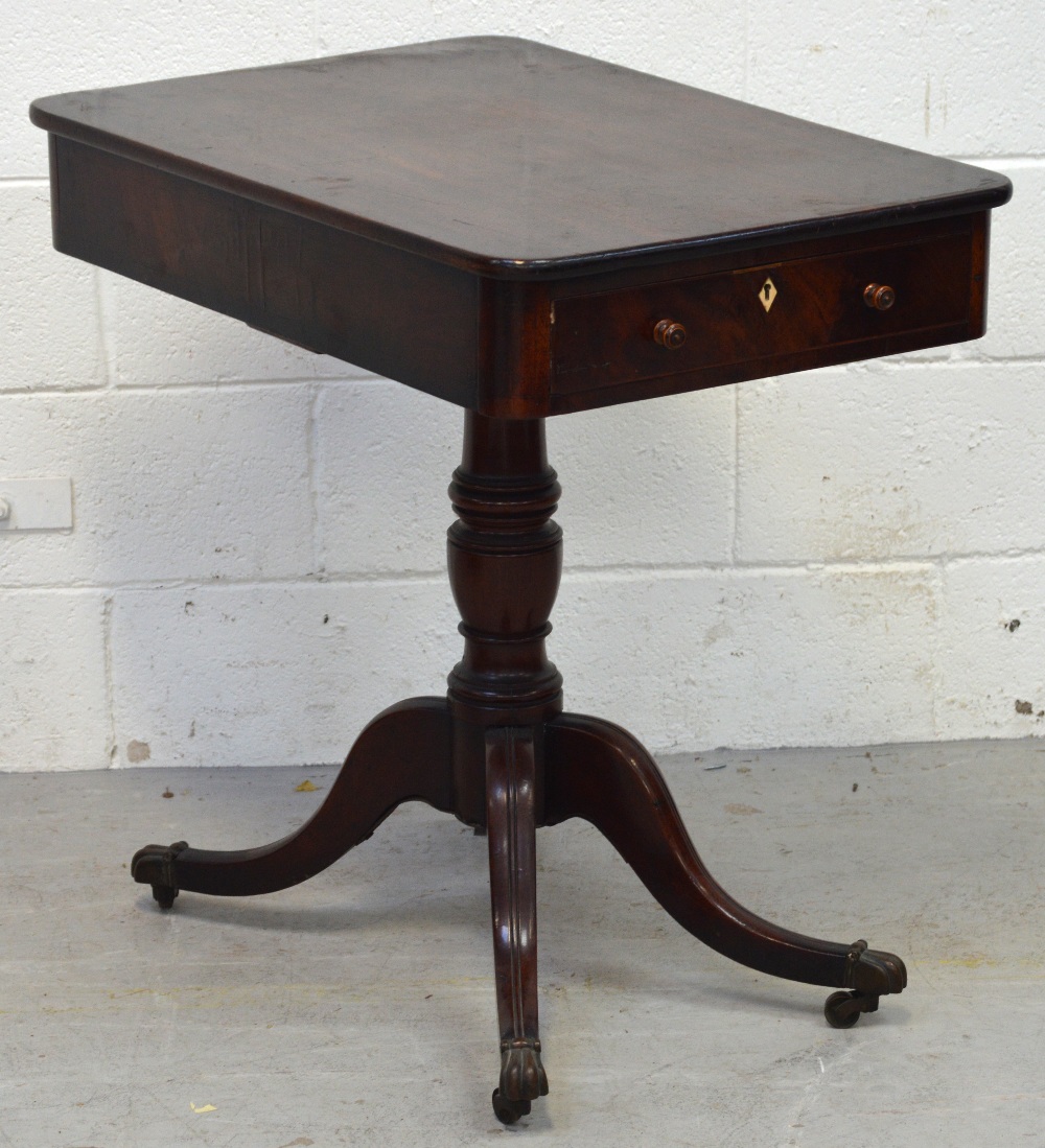 An 19th century tea/gaming table with drawers to each end,