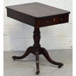 An 19th century tea/gaming table with drawers to each end,