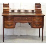 A late 19th early 20th century mahogany writing desk,