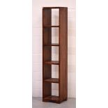 A contemporary hardwood four-shelf bookshelf, height 200cm and a matching hardwood sideboard,