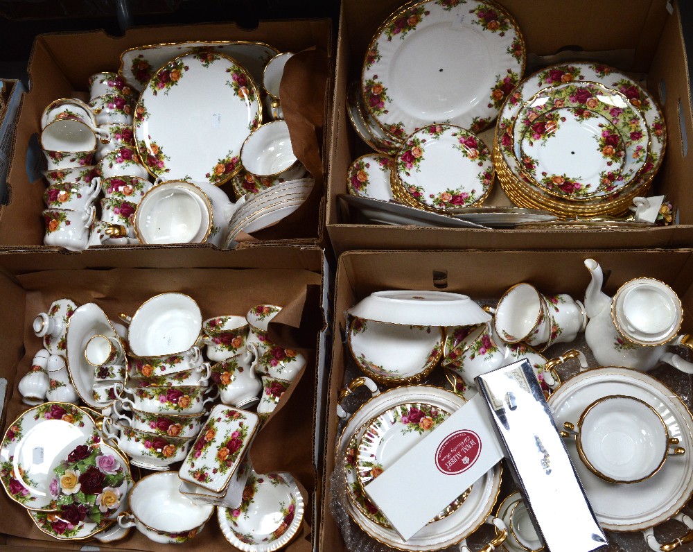 A large quantity of Royal Albert 'Old Country Roses' to include dinner plates, side plates,