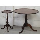 A mahogany dish-top tripod occasional table,