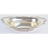 ATKIN BROS; a George V hallmarked silver oval bowl with cast shaped rim, Sheffield 1918, 31.