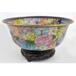 A large modern Chinese cloisonné enamel bowl,