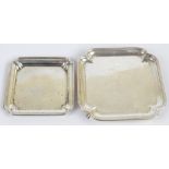 CHARLES & RICHARD COMYNS; a George V hallmarked silver shaped square dish, London 1922, 12 x 12cm,