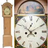 A 19th century pine cased eight day longcase clock,