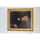 ATTRIBUTED TO MATTHEW BRADY (1822-1896); oil on canvas, portrait study of a gentleman,