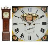 An early to mid-19th century mahogany and satinwood banded longcase clock,