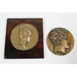 PIERRE-JEAN DAVID, called David d'Angers (French 1788-1856); two bronze portrait plaques,