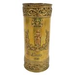 A WWI trench art brass shell vase/lamp base,