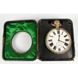 An early 20th century chrome plated open face crown wind 'Goliath' pocket watch,