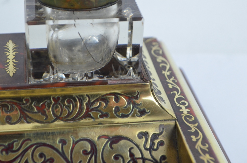 A 19th century Boulle work ink standish, - Image 5 of 7