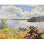 G KALLSTENIUS (20th century Norwegian); large oil on canvas, landscape, signed and dated '34,