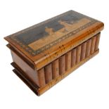 An early 20th century inlaid Sorrento box in the form of small and large books,